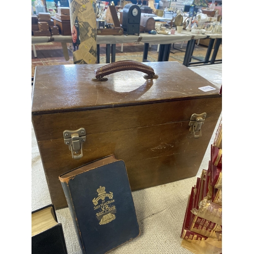 76 - Multiple Volumes of The British Encyclopedia Illustrated and Other Books in a Fitted Wooden Case. No... 