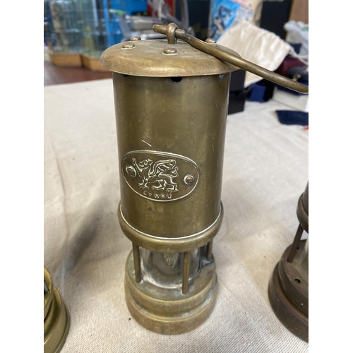 187 - A Collection of British Coal Mining Safety Lamps and a Huwood Safe-Hat