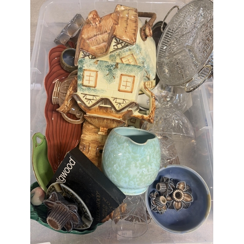 281 - A Collection of Decorative Ceramic and Glassware Items including Wedgwood, Sadler, and Mason's. No s... 