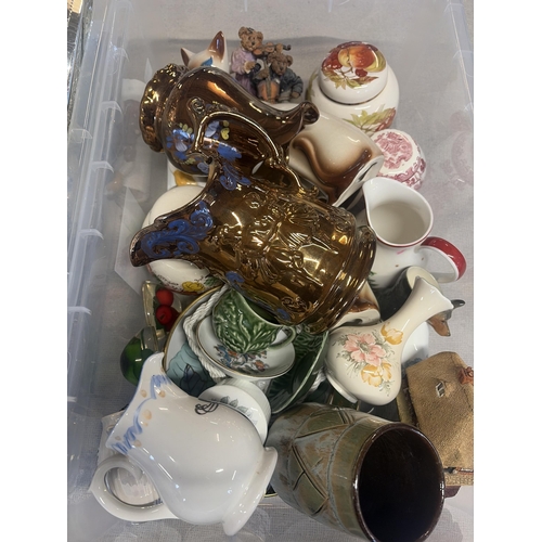 281 - A Collection of Decorative Ceramic and Glassware Items including Wedgwood, Sadler, and Mason's. No s... 