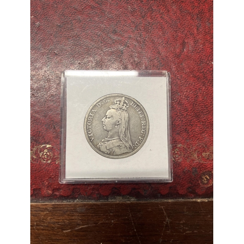 146 - UK Queen Victoria 1889 Sterling Silver Crown Coin