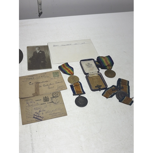 148 - A Collection of First World War Medals and Ephemera Relating to Private Sidney Stainthorpe inc Medal... 