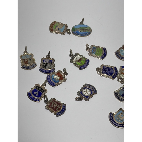 150 - A Collection of Vintage Silver and Enamel British Souvenir Charms