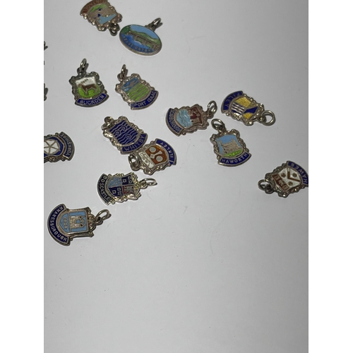 150 - A Collection of Vintage Silver and Enamel British Souvenir Charms