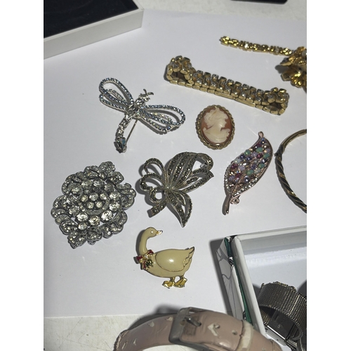 156 - An Assortment of Costume Jewellery and Wristwatches including some 925 Silver