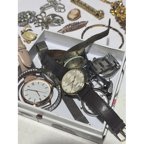 156 - An Assortment of Costume Jewellery and Wristwatches including some 925 Silver
