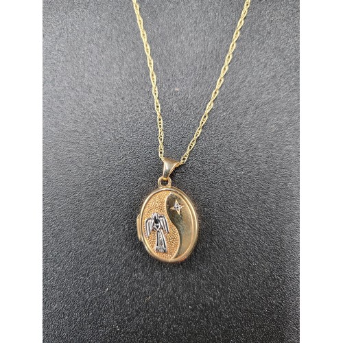 20 - 9ct Gold Locket on 9ct Gold Chain ( Weight 1.7g)