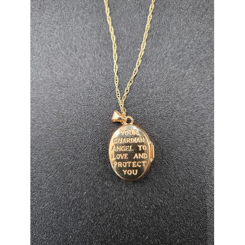 20 - 9ct Gold Locket on 9ct Gold Chain ( Weight 1.7g)