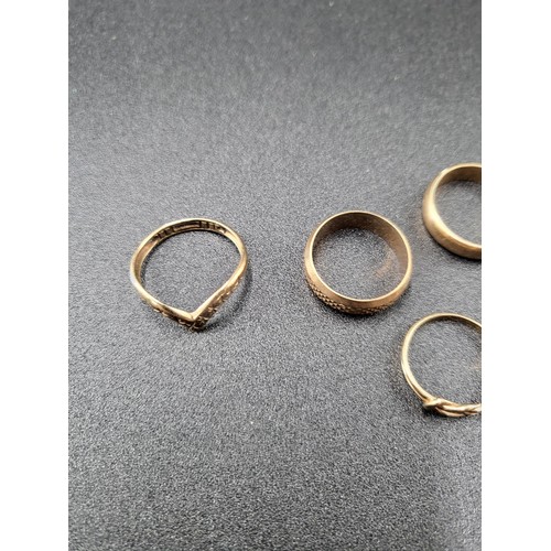 21 - Four 9ct Gold Rings all Fully Hallmarked all Different Sizes ( Weight 8.5g)