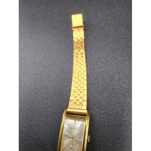 54 - Vintage Ladies Helvetia Watch with Gold Plated Strap (Working)