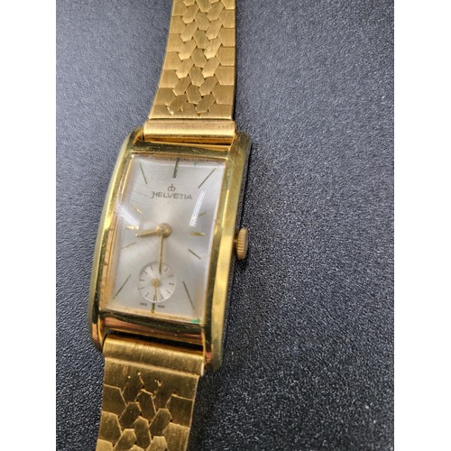 54 - Vintage Ladies Helvetia Watch with Gold Plated Strap (Working)