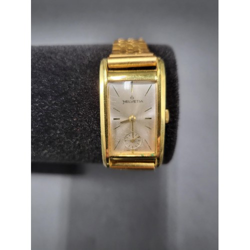 54 - Vintage Ladies Helvetia Watch with Gold Plated Strap (Working)