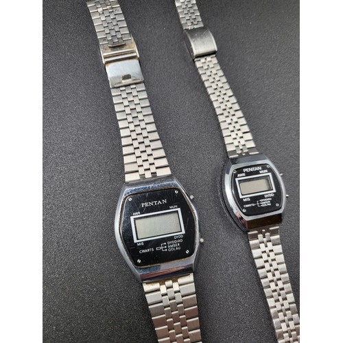 55 - His & Hers Retro Pentan Digital Watches Untested