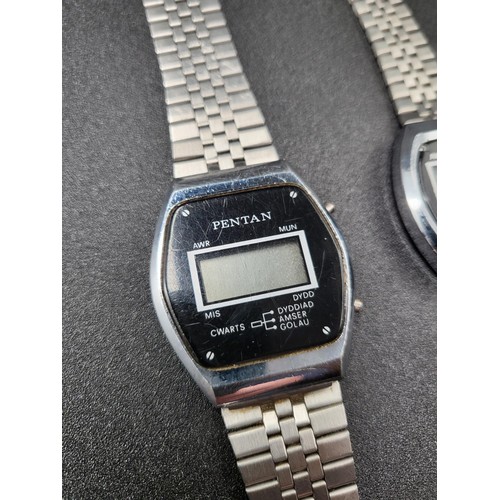 55 - His & Hers Retro Pentan Digital Watches Untested