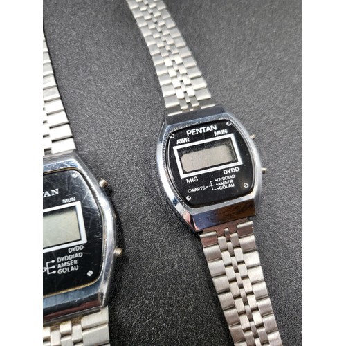 55 - His & Hers Retro Pentan Digital Watches Untested