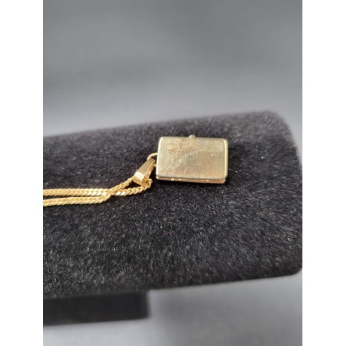 60 - 9ct Gold Book Shaped Pendant on 9ct Gold Chain Fully Hallmarked ( Weight 4.2g)