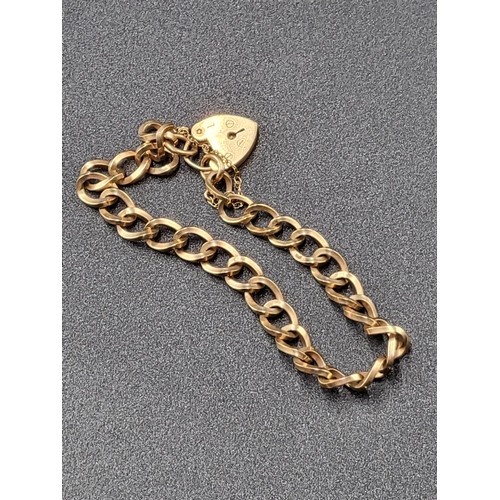 68 - 9ct Gold Padlock Bracelet Fully Hallmarked Measures 18cm Unclasped ( Weight 23.9g)