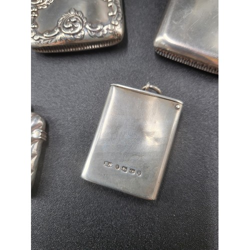 78 - Five Sterling Silver Vesta Cases all Different Makers (Combined Weight 125g) They Measure The Bigges... 