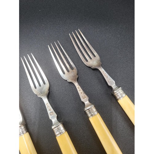 79 - Three Place Settings of Sterling Knifes & Forks Dated London 1895 Made by George Lambert