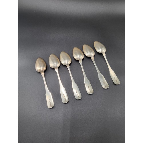 83 - Dublin Sterling Silver Large Spoons Dated 1804 Maker John Power Six in Total With Monogram & Nam... 