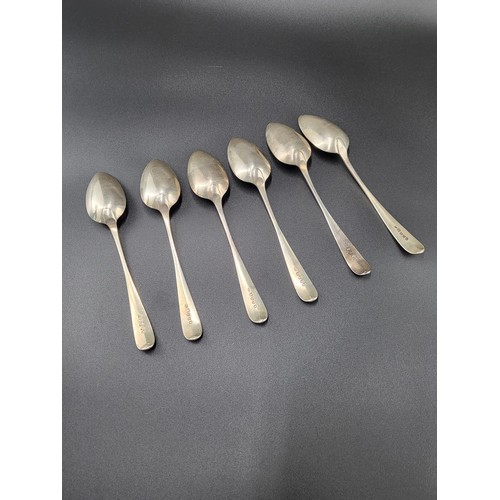 85 - Six Sterling Spoons Edinburgh Dated 1798 Stamped R.G for Robert Gray With Initials Which are Hard to... 