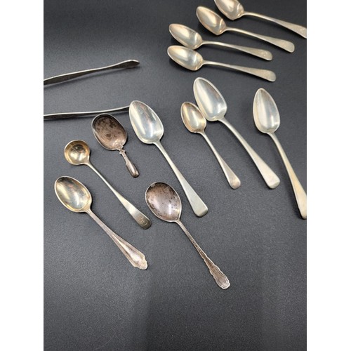 87 - Collection of Sterling Flatware Includes Spoons, Tongs, Small Ladle, Caddy Spoon(Combined Weight 198... 