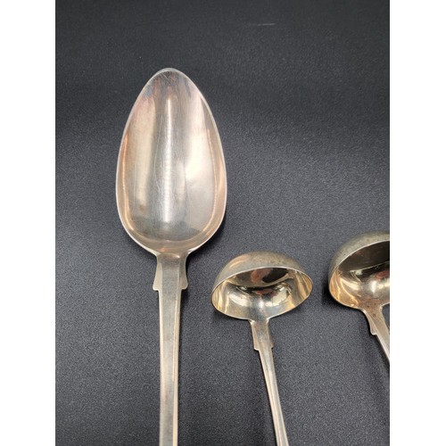 92 - Provincial Sterling Silver Basting Spoon Along With Two Small Ladles Large Spoon Made by Robert Keay... 