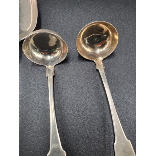 92 - Provincial Sterling Silver Basting Spoon Along With Two Small Ladles Large Spoon Made by Robert Keay... 