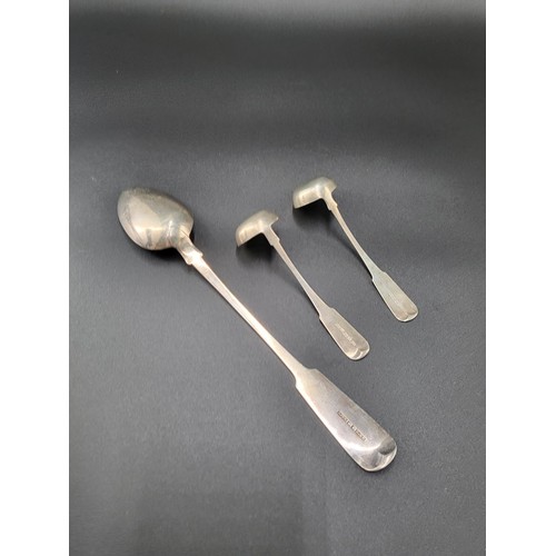 92 - Provincial Sterling Silver Basting Spoon Along With Two Small Ladles Large Spoon Made by Robert Keay... 