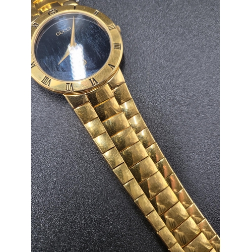 98 - Gucci Gents 3300M Gold Plated Watch in Great Condition Brand New Battery Just Added Perfect Working ... 