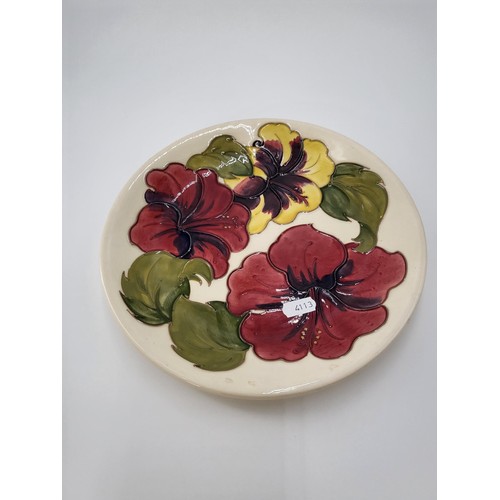 103 - William Moorcroft Hibiscus Pattern Plate Measures 26cm in Diameter No Damage Fully Marked & Stam... 