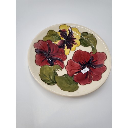 103 - William Moorcroft Hibiscus Pattern Plate Measures 26cm in Diameter No Damage Fully Marked & Stam... 