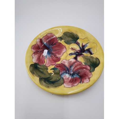 104 - William Moorcroft Hibiscus Pattern Plate Measures 26cm in Diameter No Damage Fully Marked & Stam... 