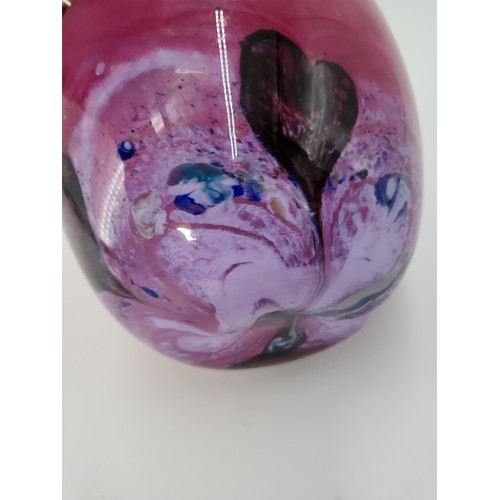 112 - Caithness Cadenza Heart Glass Vase in Good Condition Measures 13cm Tall Unsigned