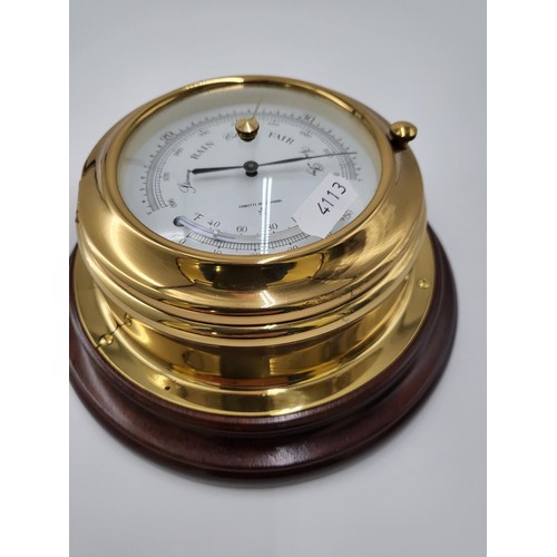 113 - Comitti of London Barometer in Nice Condition Measures 13cm in Diameter