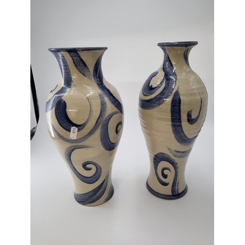 121 - Pair of Arran Ceramic Vases Both in Good Condition Both Measure 36cm Tall