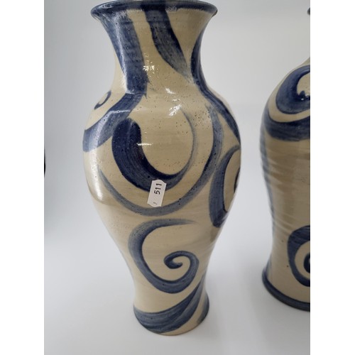 121 - Pair of Arran Ceramic Vases Both in Good Condition Both Measure 36cm Tall