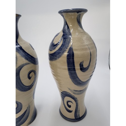 121 - Pair of Arran Ceramic Vases Both in Good Condition Both Measure 36cm Tall