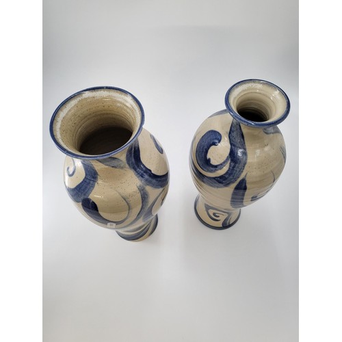 121 - Pair of Arran Ceramic Vases Both in Good Condition Both Measure 36cm Tall