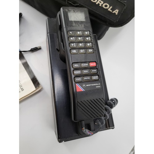 128 - Motorola 6000x Mobile Transportable Phone with Case & Instructions