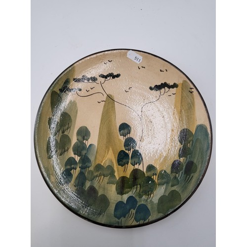 130 - Antique Pottery Plate Measures 16cm Diameter in The Style of Clarice Cliff