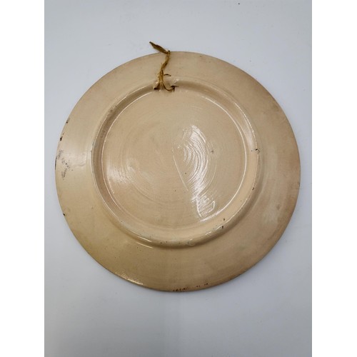 130 - Antique Pottery Plate Measures 16cm Diameter in The Style of Clarice Cliff