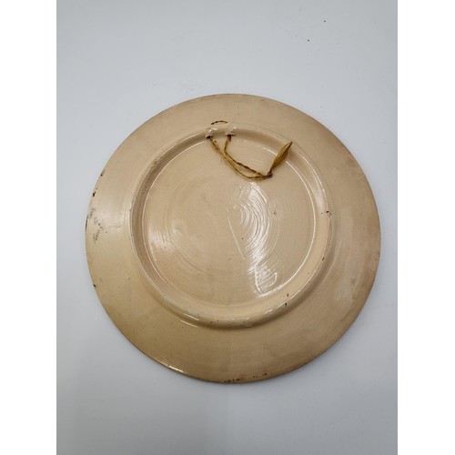 130 - Antique Pottery Plate Measures 16cm Diameter in The Style of Clarice Cliff