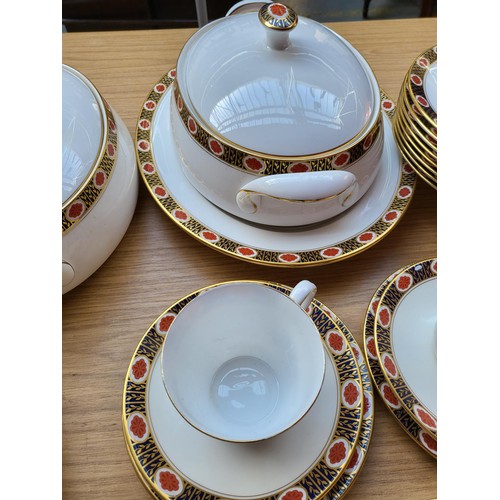 134 - Royal Crown Derby Ambassador Part Dinner Set  Includes Two Soup Tureens with One Plate, Eight Dinner... 