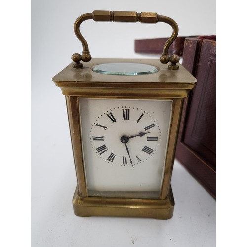 136 - Brass Cased Carriage Clock in Working Order But Probably Requires Service & Clean Movement Dirty... 