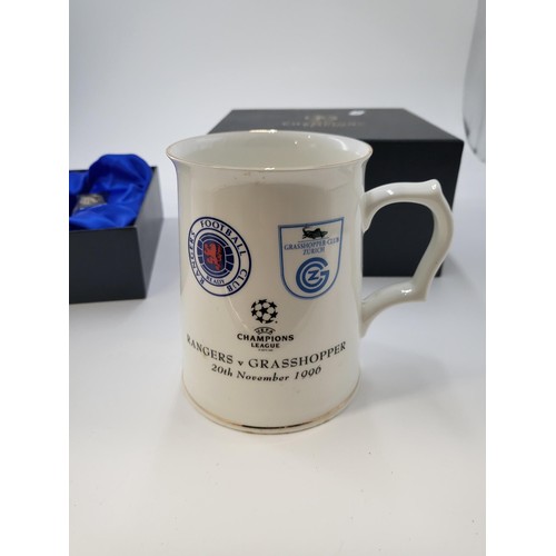 144 - UEFA Champions League Tankard For Rangers Fc Between Rangers V Grasshopper 1996