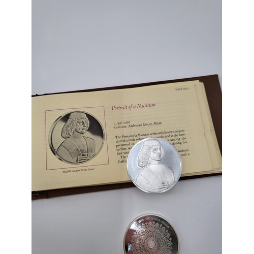 154 - Two Franklin Mint Silver Medals Includes Portrait of a Musician & Five Grotesque Heads Part of T... 