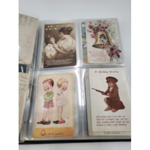 155 - Postcard Album Containing Different Eras All Pages Photographed