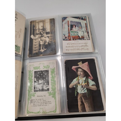 155 - Postcard Album Containing Different Eras All Pages Photographed