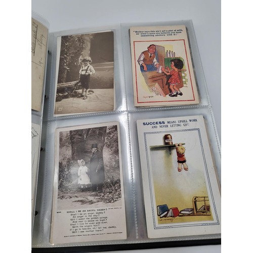 155 - Postcard Album Containing Different Eras All Pages Photographed